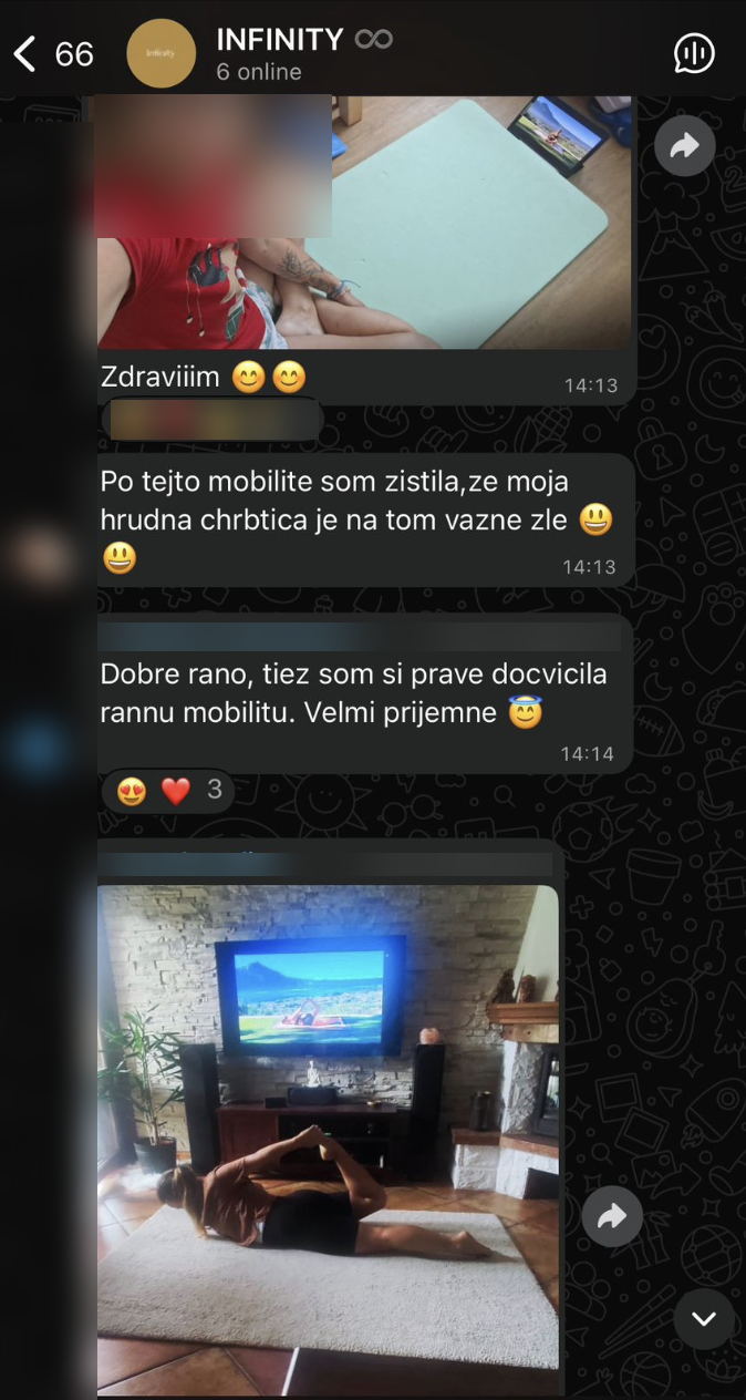 WhatsApp konverzácia — Infinity · ranná mobilita