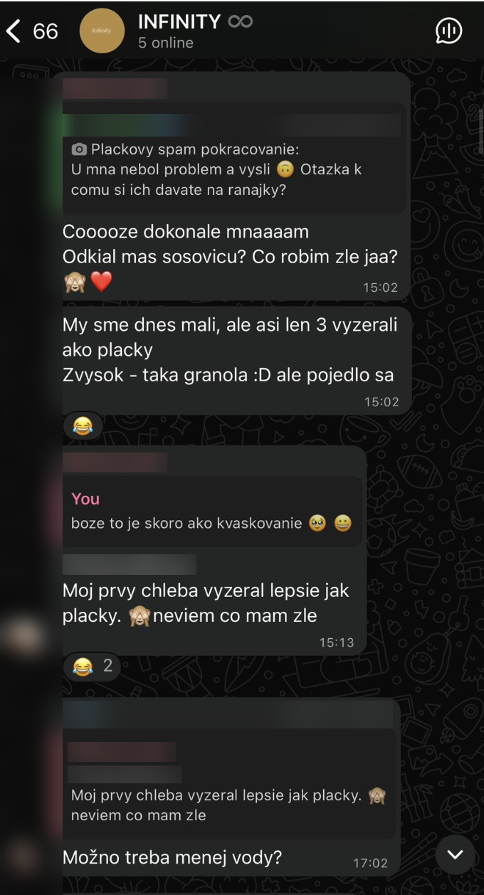 WhatsApp konverzácia — Infinity · každodennosť