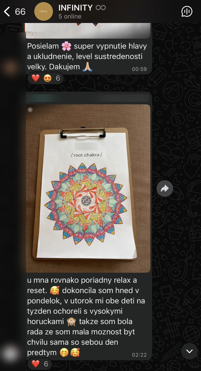 WhatsApp konverzácia — Infinity · zdieľanie
